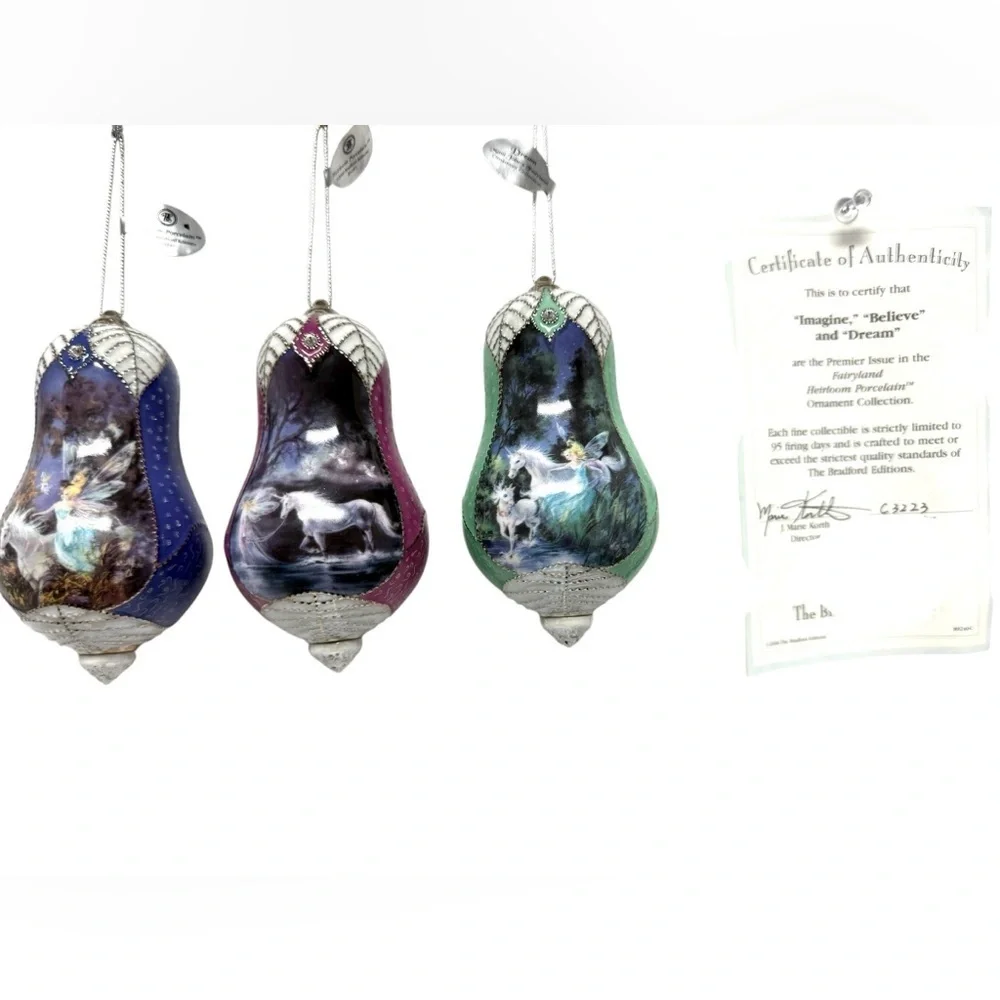 The Bradford Edition-24 Fairyland Heirloom Porcelain Ornaments RARE